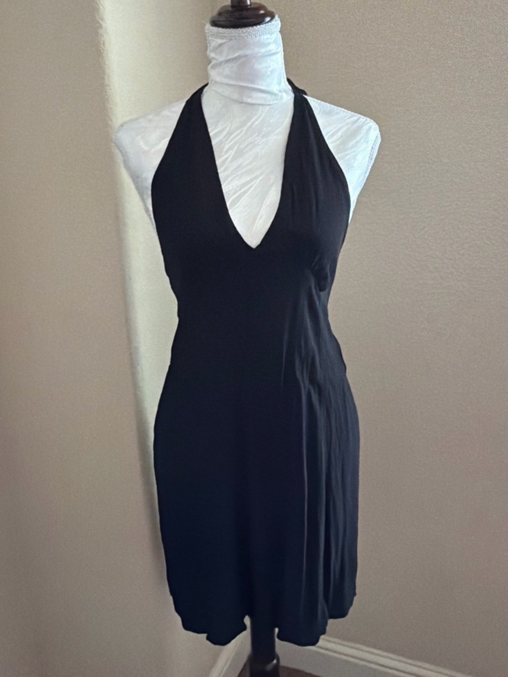 Cotton On Black Halter V-Neck Mini Dress